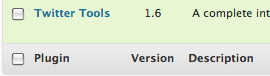Twitter Tools Plugin Version Number