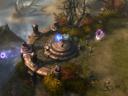 Screenshot of Diablo III rendering engine in action. Barbarian fighting several enemies in a picturesque scene.