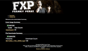 Screenshot from the site's administrative back-end