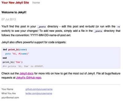 Welcome to Jekyll